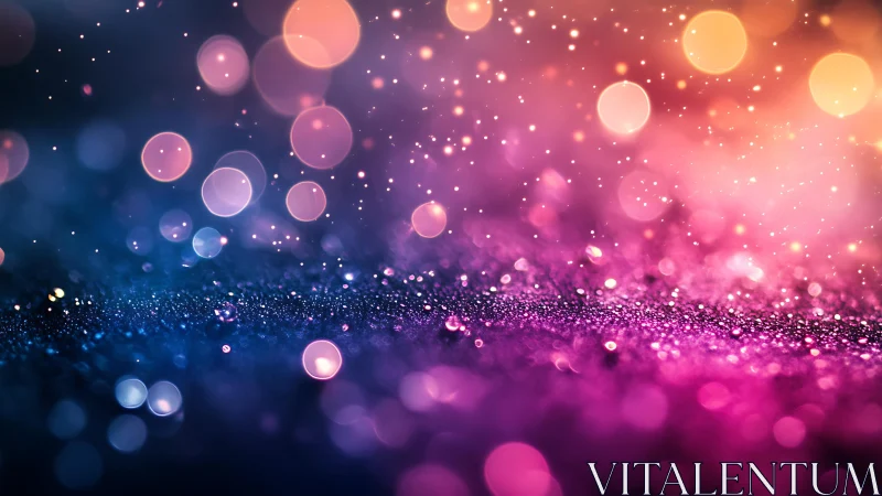 Abstract bokeh lights with sparkling glitter, vibrant colors.
