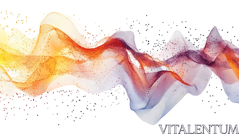 Dynamic color waveform renders flowing particulate data stream