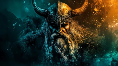 Viking warlord emerges from fire and frost in epic contrast
