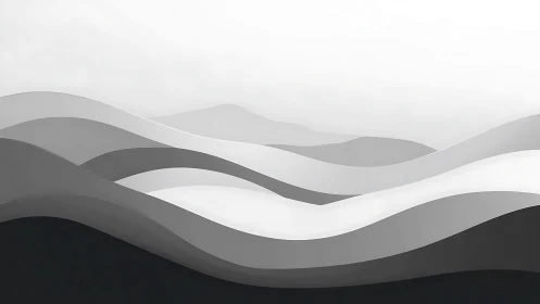 Grayscale stratified waveforms forming abstract parametric terrain.