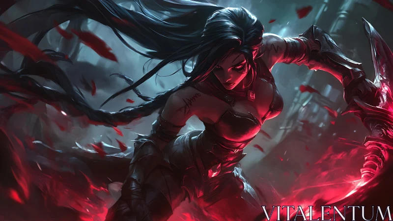 Bloodlit blade dancer storms through the crimson stormfield.