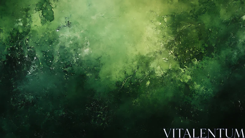 Green tonal abstract texture with layered organic patterns.