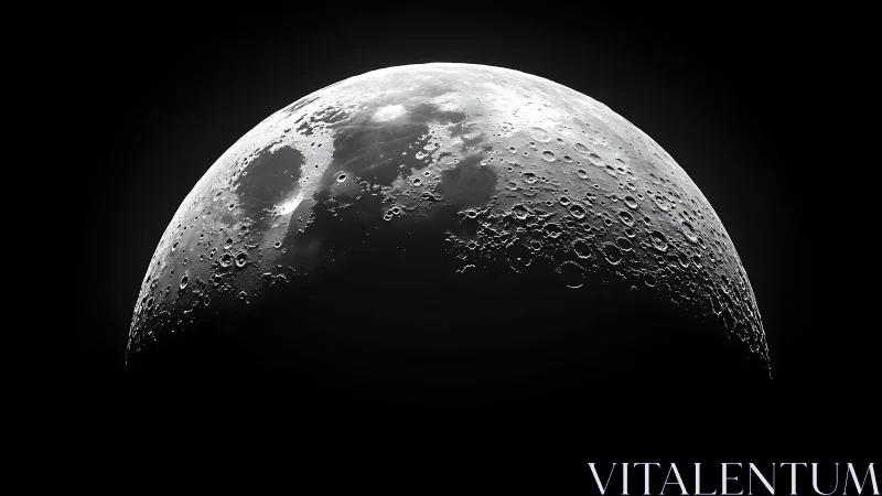 Lunar crescent close-up with detailed crater topography.