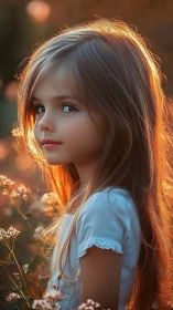 Portrait of Young Female Character with Warm Backlighting