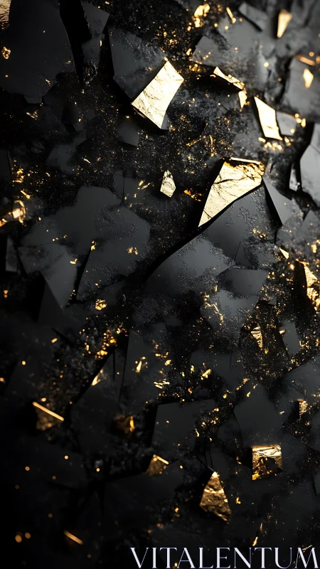 Shattered obsidian plains reveal secret veins of molten gold