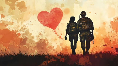 Soldiers United by Love Under a Warm Sky