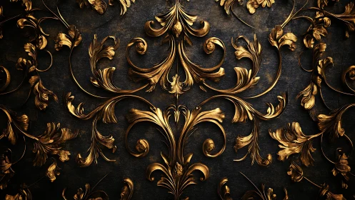 Ornate baroque acanthus scrollwork in gilded low relief.