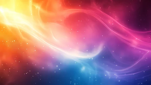 Vibrant cosmic light waves over deep gradient space.
