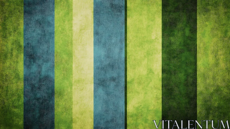 Vertical textured stripes in blue and green tones artwork.