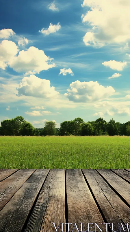 Sunlit meadow stage and roaming storybook clouds.