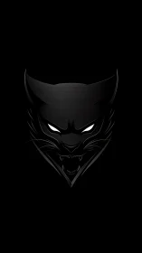 Minimalist black panther head logo emerges from darkness