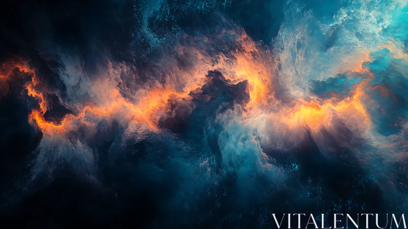 Molten starlight braids through stormy cosmic surf tonight