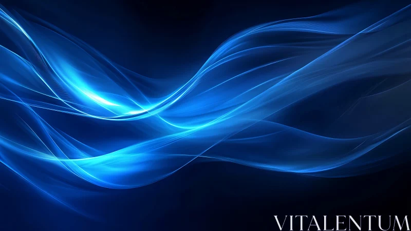 Electric blue currents weave through midnight digital sea.