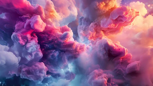 Volumetric nebula clouds render with high dynamic color gradients