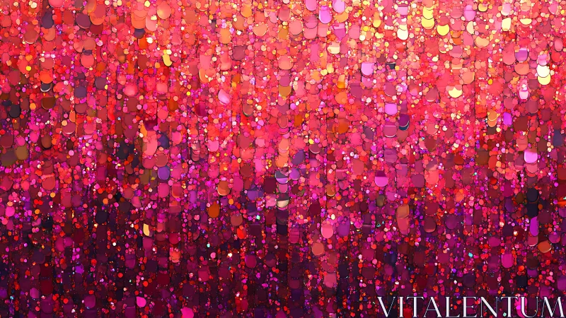 Vibrant pink and red abstract mosaic with sparkling bokeh effect.