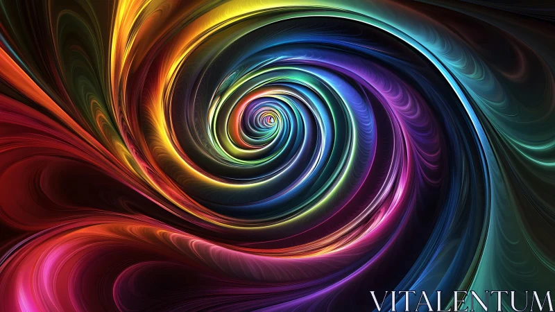 Radial chromatic vortex with layered spectral fluid dynamics