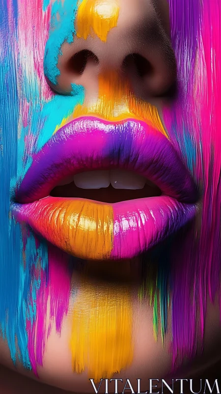 Color-drenched lips invite a bold splash of playful expression