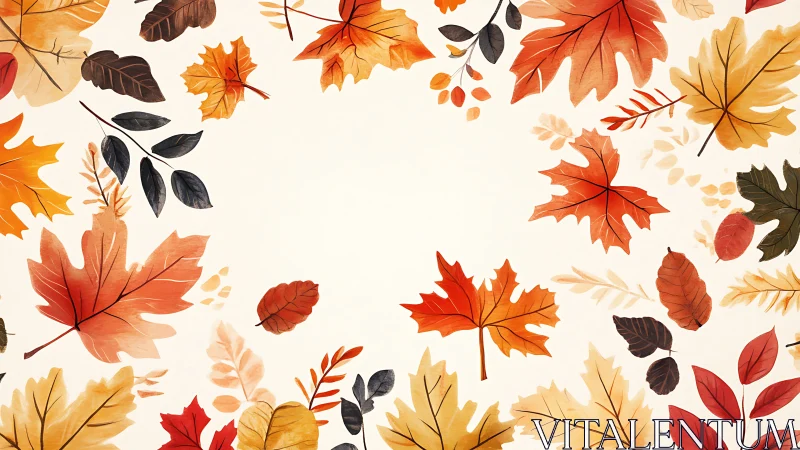 Autumn maple leaves frame form warm seasonal background
