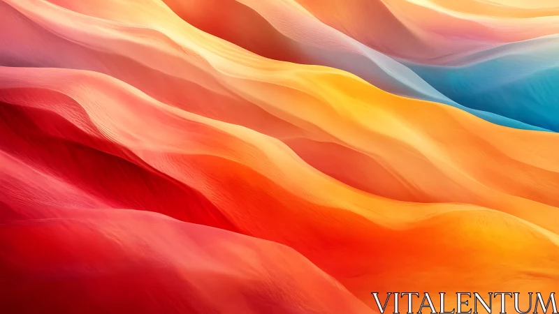 Layered gradient waves in warm and cool color bands.