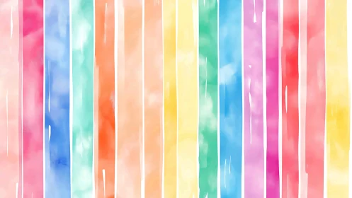 Watercolor vertical rainbow stripes with soft pastel glow.