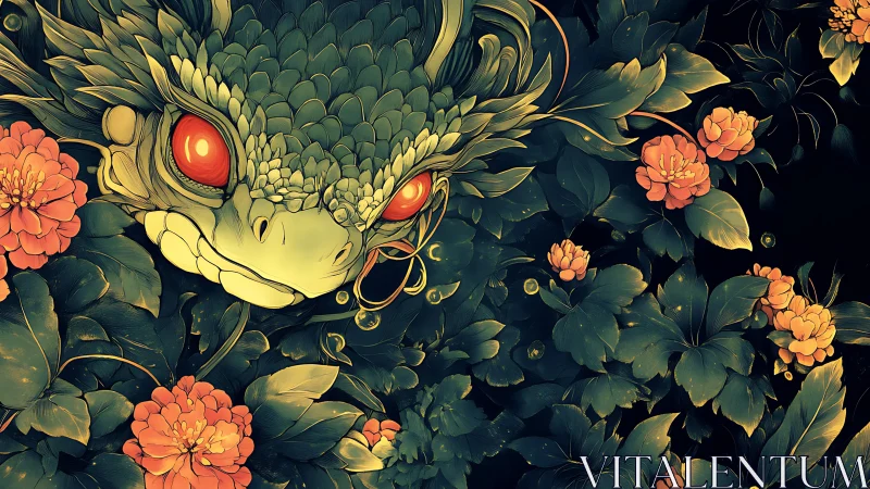 Dragon eyes bloom quietly beneath midnight garden shadows