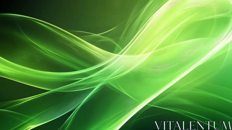 Green luminous waveforms intersect across a gradient field