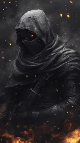 Ashborne shadow knight wrapped in ember-kissed dusk armor.