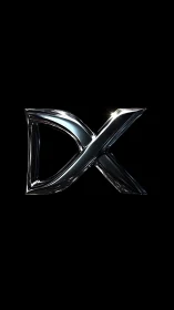 Chromed DX monogram with high-gloss reflective curvature.