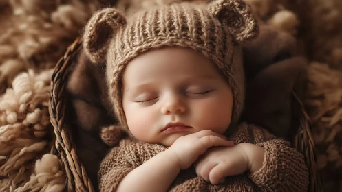 Slumber's Portrait: Newborn Bear Nap Magic.