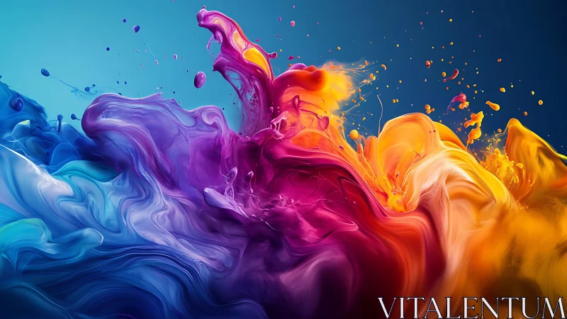 Colorful tides of paint collide in a joyful abstract burst.