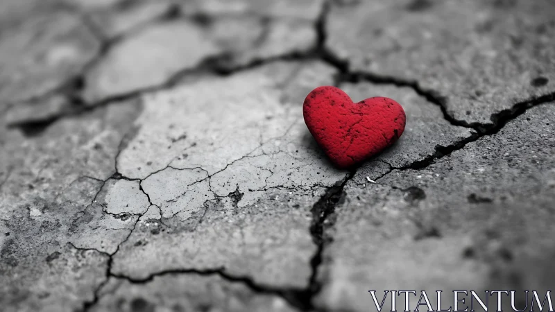 Red Heart on Cracked Earth.