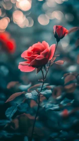 Crimson Bloom Defies the Twilight Haze