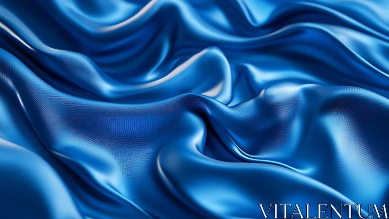 Gentle waves of blue satin drift in soft luminous folds