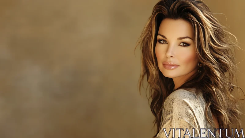 Warm golden portrait of a confident, softly smiling woman.