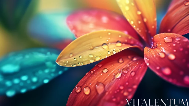 Jeweled petals catch morning rain in brilliant gradient bloom.