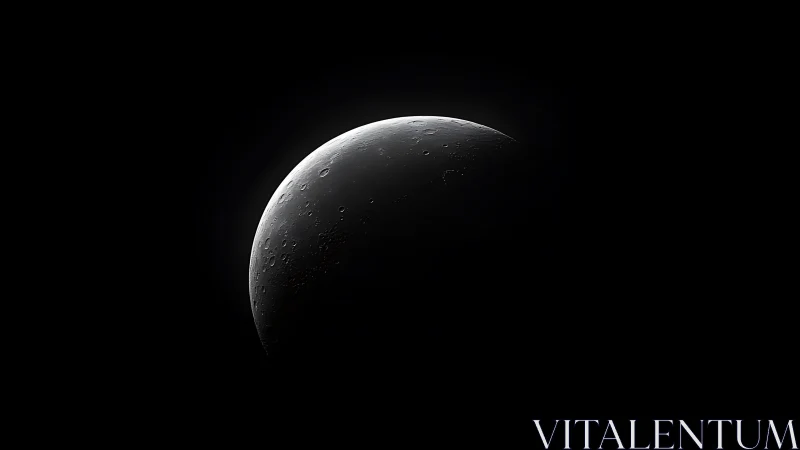 Luminous lunar crescent carving silence from cosmic night.