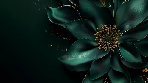 Emerald Blossom Catches Stardust Against Void