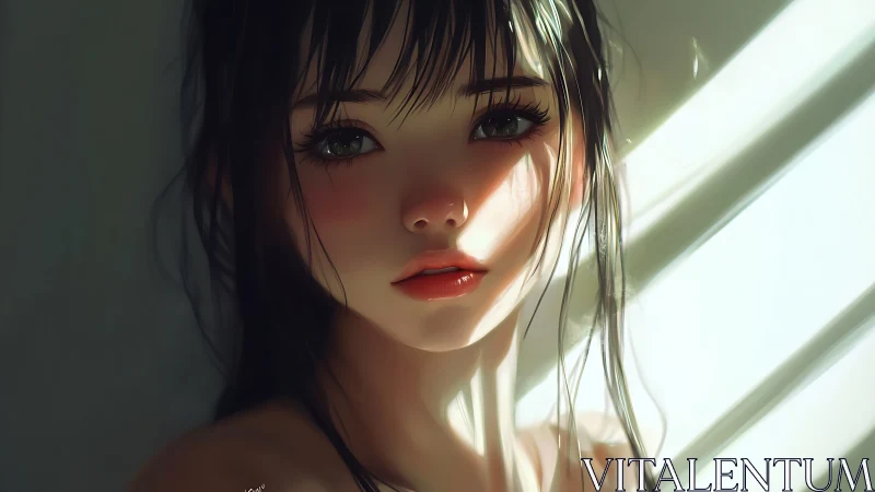 Sunlit daydreamer caught in hush of painted morning.