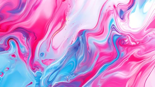 Candy tide skylines swirl in neon pink and lagoon blue.