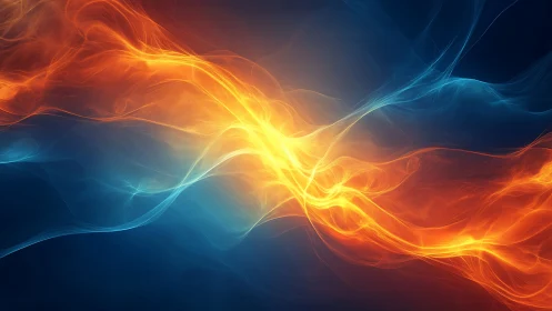 Fire and ice engage in luminous dance across void