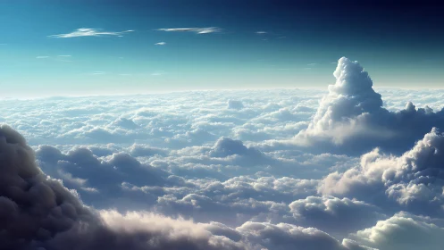 Volumetric stratocumulus cloudscape rendered in hyperreal light