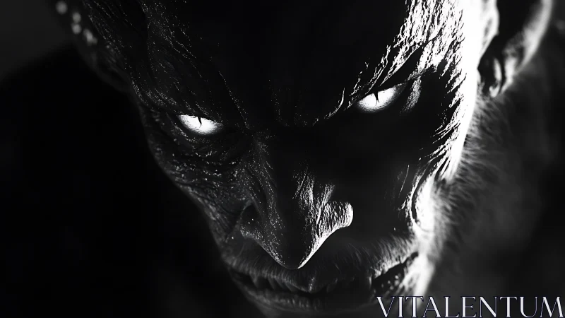 High-contrast demonic creature rendered with specular skin detail