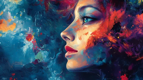 Color-drenched portrait lets a dreamy gaze light the cosmos
