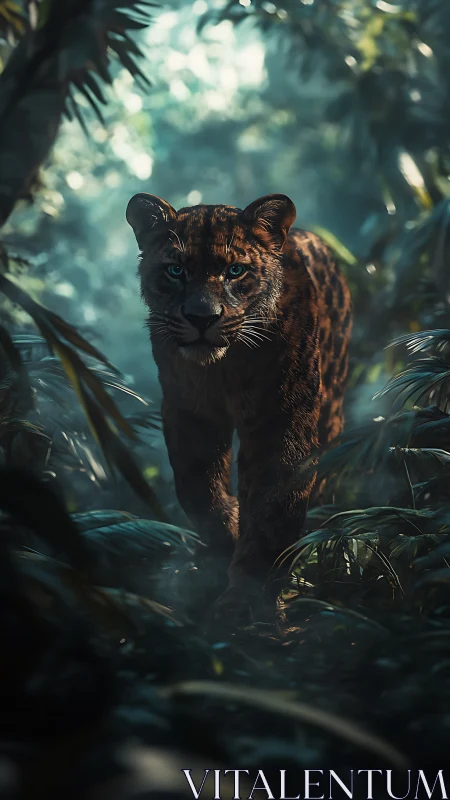 Jungle Predator: Leopard in Dappled Canopy Light.