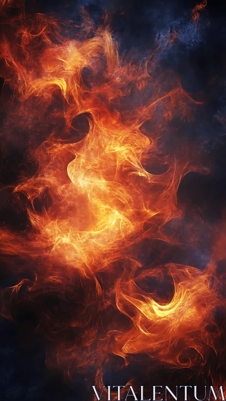Ethereal Inferno: Swirling Flames in Cosmic Darkness