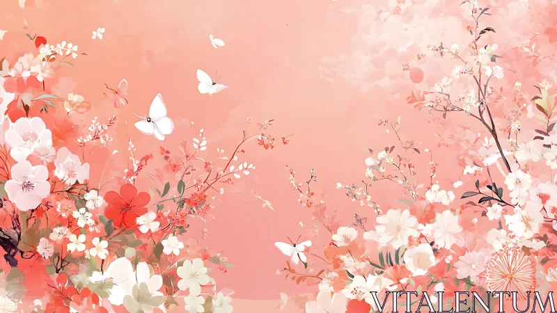 Floral Abundance: Baroque-Inspired Coral Garden Composition.