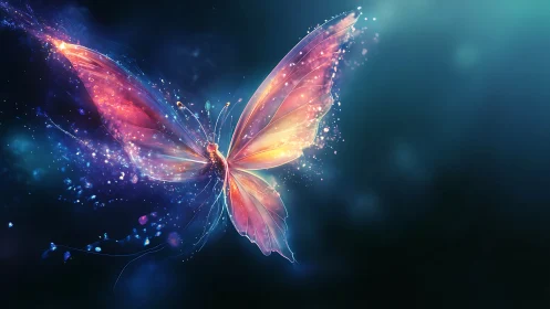Starlit butterfly unfurls nebula wings across quiet cosmos