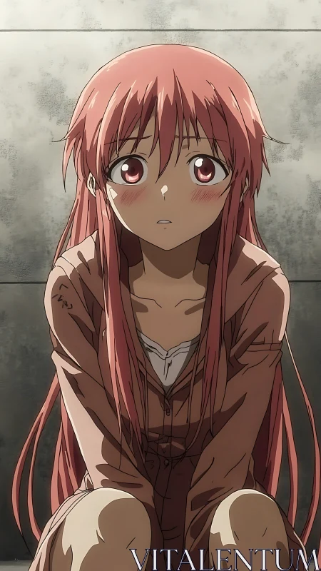 Blushing stare in a quiet concrete corner of soft doubts.