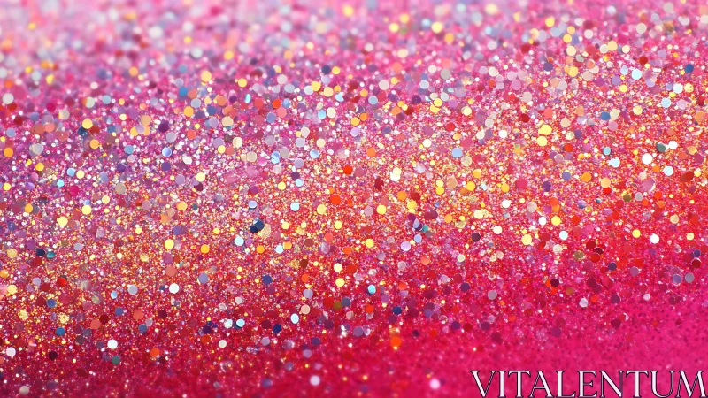 Radiant pink glitter gradient with multicolored bokeh sparkles.