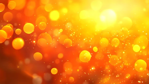 Vibrant Abstract Orange and Yellow Bokeh Light Background.